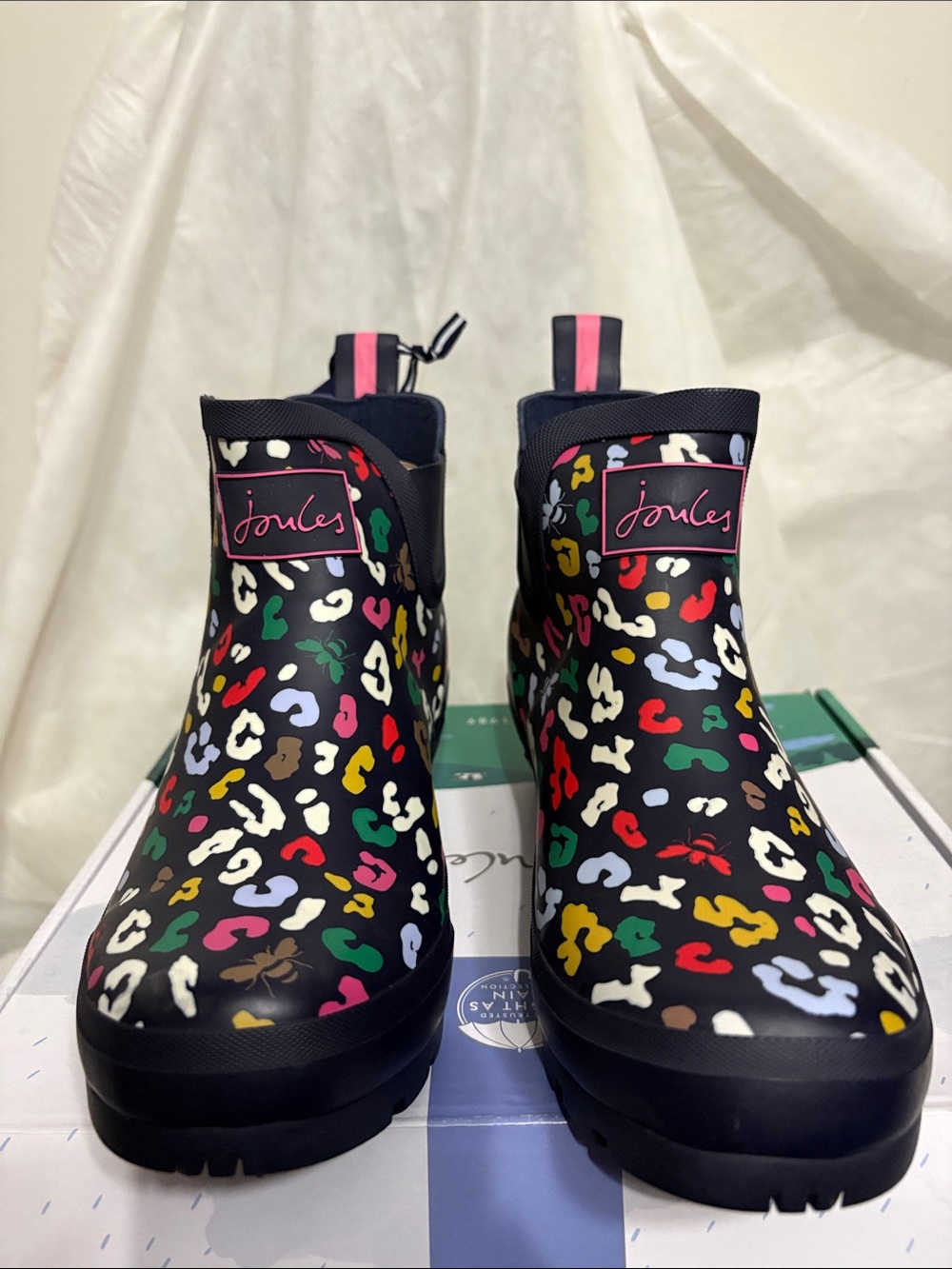 Joules Multicolor Leopard Rain Boots size US 9 NWT